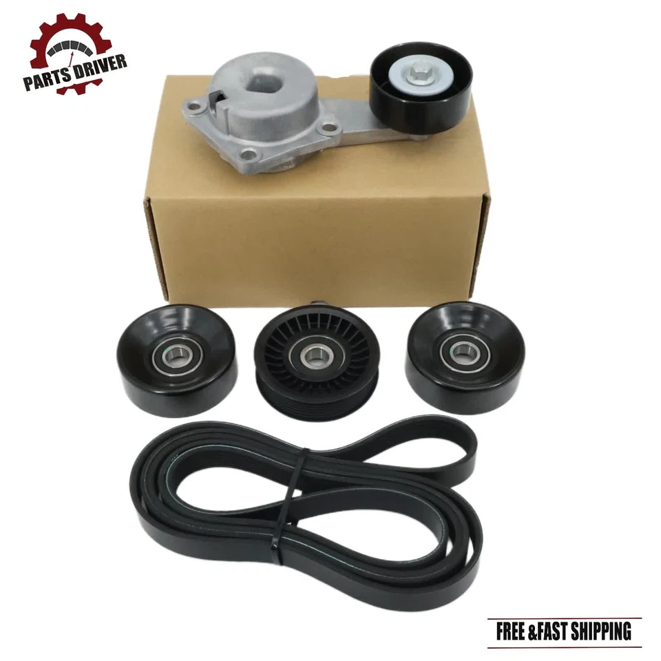 Serpentine Belt Drive Component Kit Fit 04-06 Ford Expedition Mustang Lincoln V8 Foto 3 de 4