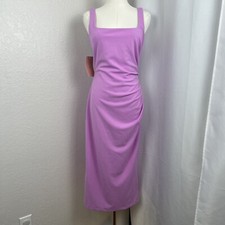 Anthropologie BHLDN Dress Womens Small Mauve Crepe Andie Square Midi Y2K Minimal