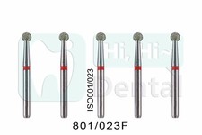10Pcs Dental Diamond Burs FG Round Ball 801/023F Fine Grit High Speed