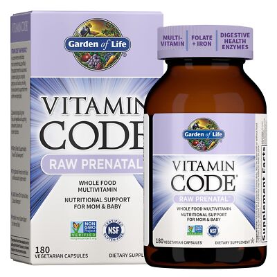 Vitamin Code Raw Prenatal Whole Food Multi 180 Count Non GMO Gluten Free