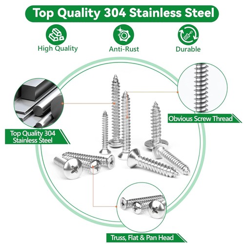 429 Pcs Drilling Screws Assortment Set Stainless Steel Sheet Metal Screws Kit - Picture 3 of 3