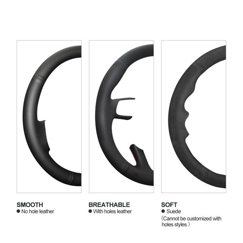 Custom Soft Black Suede Car Steering Wheel Cover For BMW 1 Series E87 E90 E92 - Picture 10 of 12