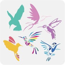 LARGE Hummingbird Wildlife Reusable Stencil Airbrush Painting 30x30cm Bird Templ