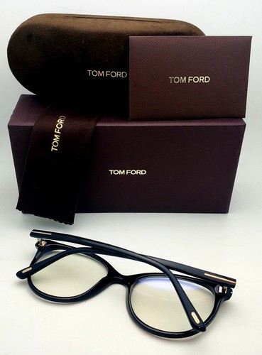 New Tom Ford Reading Glasses TF 5742-B 001 53-18 Black Gold Round Frames Readers - Picture 9 of 12
