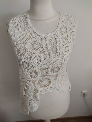 MISS CHARM PARIS beautiful asymmetric cut cream size S/M NEW