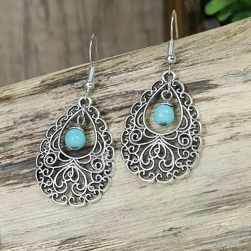 Orecchino Vintage Tibetano In Argento Sterling 925 Fatto A - Foto 6