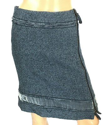 Roberta Scarpa Women's Blue Wool Skirt Size 8 Made in Italy Retail $450