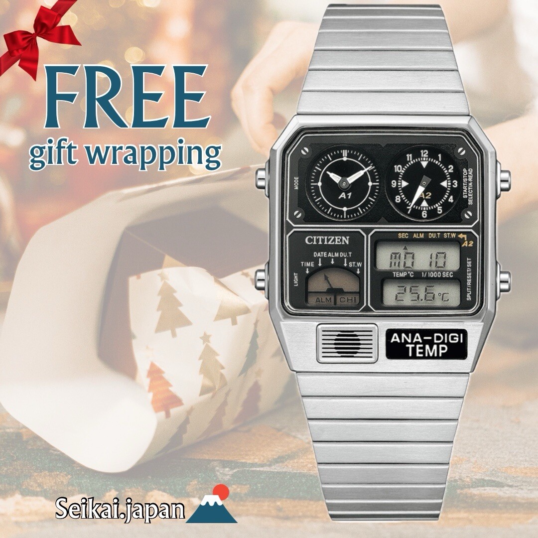 CITIZEN ANA-DIGI TEMP JG2101-78E Silver Analog Digital Vintage Men