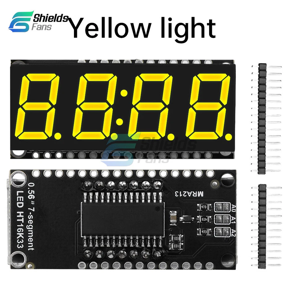 0.56-inch 4-digit 7-segment LED Display Module Clock Module HT16K33 Driver I2C - Image 3 of 4