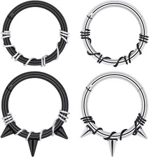 Helix Cartilage Daith Tragus Lobe Rings Iron Wire Piercing Jewelry for Women Men