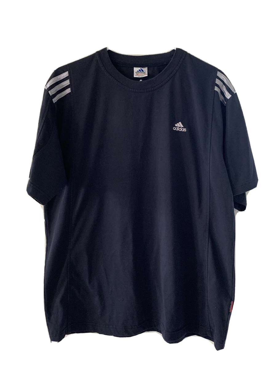 Blue and black adidas shirt top