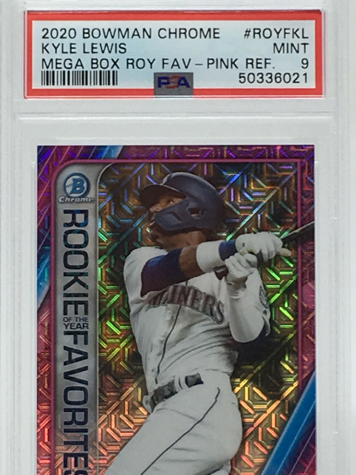 2020 Bowman Chrome #ROYFKL Kyle Lewis Pink Refractor #129/199 view 12