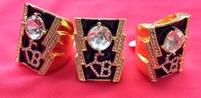 Elvis crystal TCB ring in Gold Colour size 10 USA