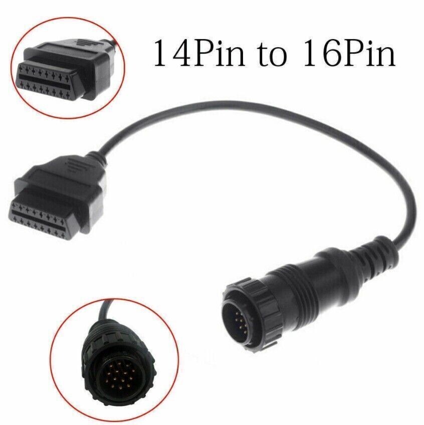 Câble Adaptateur Diagnostic OBD2 – Conversion 14 Broches Vers 16 Broches – Pour Connecter Les Outils De Diagnostic Sur Véhicules Anciens