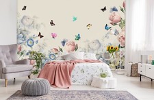 3D Butterfly Flower G2669 Wallpaper Wall Murals Removable Self-adhesive Honey