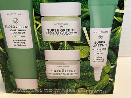 Earth To Skin Super Green Starter Set Cleanser, Gel Day, Gel Night, Eye cream - 第 2/4 張圖片