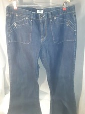 Old Navy Blue Jean Denim Pants Women's  16 Square Pockets Buttons