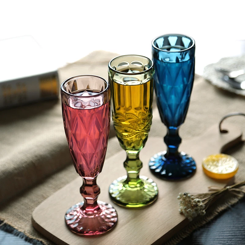 Water Glasses, Glass Goblet, French Style Wine Cup, Home Drinking