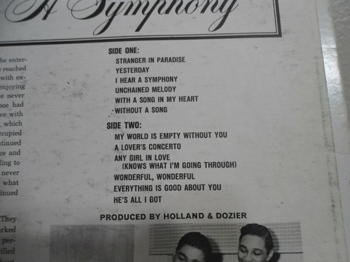 The Supremes LP I Hear A Symphony 1966 1st Press R&B Soul Orig! - Picture 10 of 12
