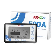 Redodo 12V up to 500A Universal Battery Monitor with Shunt -Excellent condition