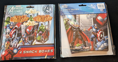 Marvel Avengers Assemble Party Popcorn Snack Boxes 4 pk Hulk Iron Man 2 ...