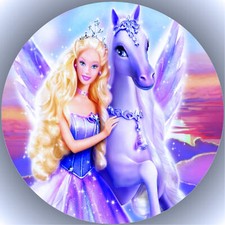 Ostia per torta compleanno festa immagine torta fondente - cialda Barbie P11