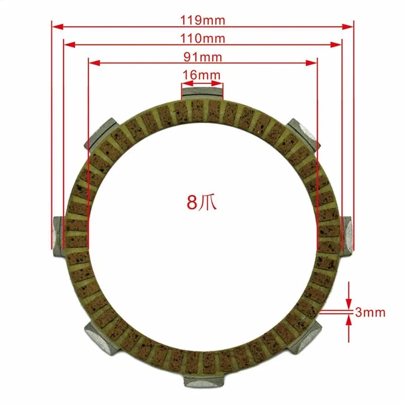 5Pc Friction Clutch Plates For Honda DF200E 98-00 TLR200 86-87 TR200 1986-1987 Foto 2 de 4