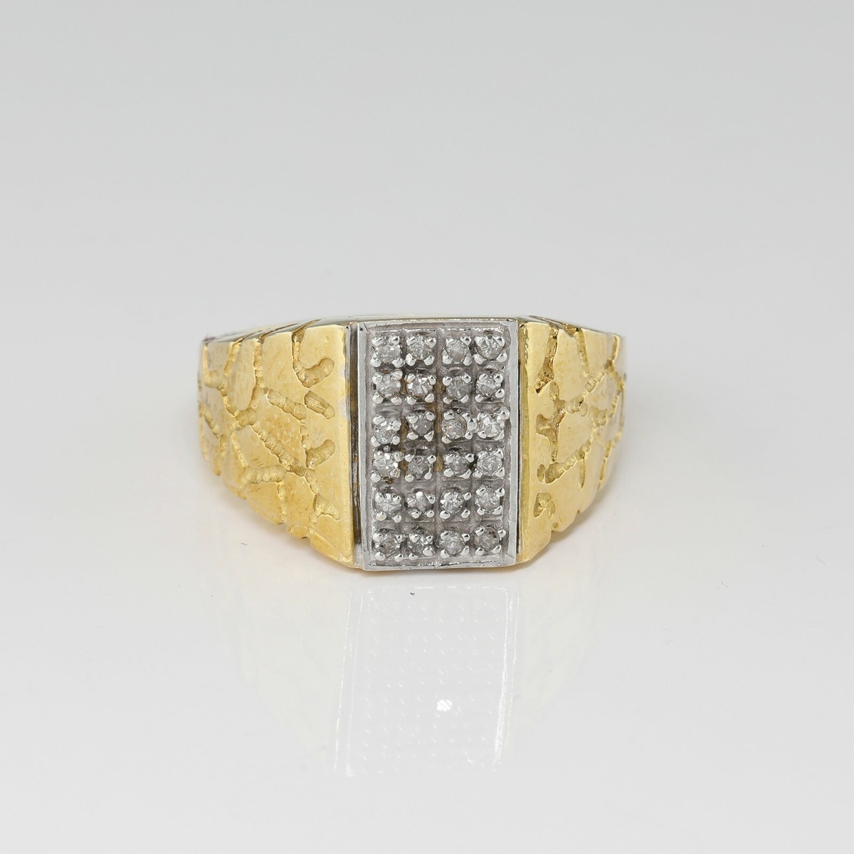 10K Yellow Gold Diamond Nugget Style Ring Size 10 Circa 1980 | eBay