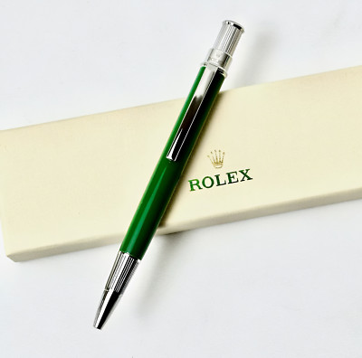 Original Rolex Emerald Oyster Ballpoint Click Pen-Edition Felt Bag-AD VIP GIFT 