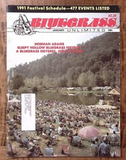 1991 BLUEGRASS UNLIMITED 1991 FESTIVAL SCHEDULE JAN NORMAN ADAMS LOTS MORE Z4544
