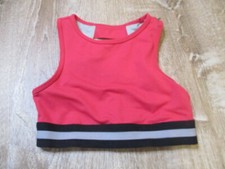 Girls Zella pink black strappy high neck Sports Bra Size Large 10/12 gym dance