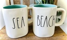 New Rae Dunn 2018 OG Sea & Beach Mug Bundle Beach House Summer Ocean HTF
