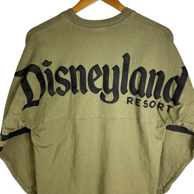 Disneyland Resort Sz S Olive Green Spirit Jersey Long Sleeve Puff