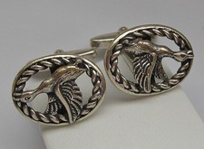 Manschettenkn&ouml;pfe 835 Silber J&auml;ger Jagd Ente Trachten Tracht Manschetten &diams; 7720