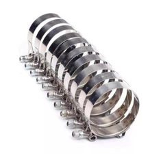 10 PCS 2.25" Inch Stainless Steel T Bolt Clamp Turbo Intake Silicone Hose Clamp