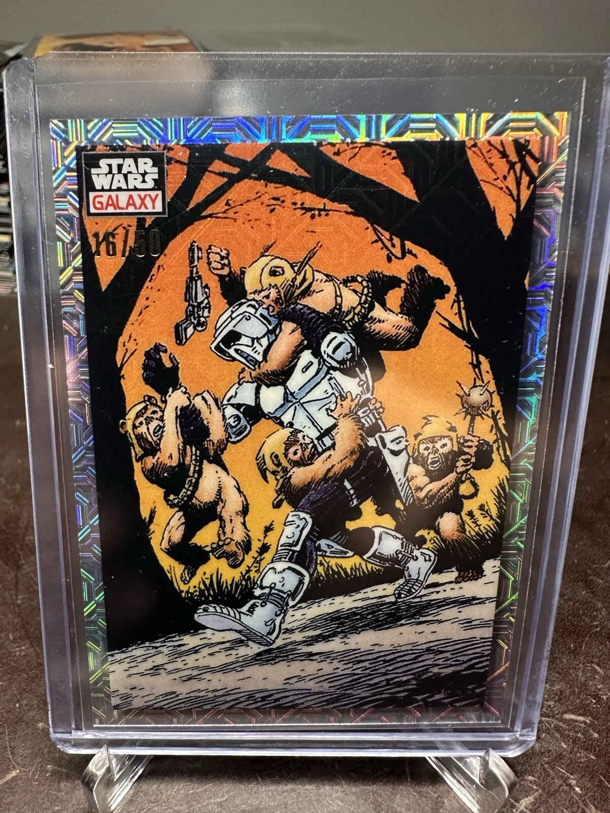 2023 Topps Chrome Star Wars Galaxy- Stormtrooper Overrun #24 Mojo #/50