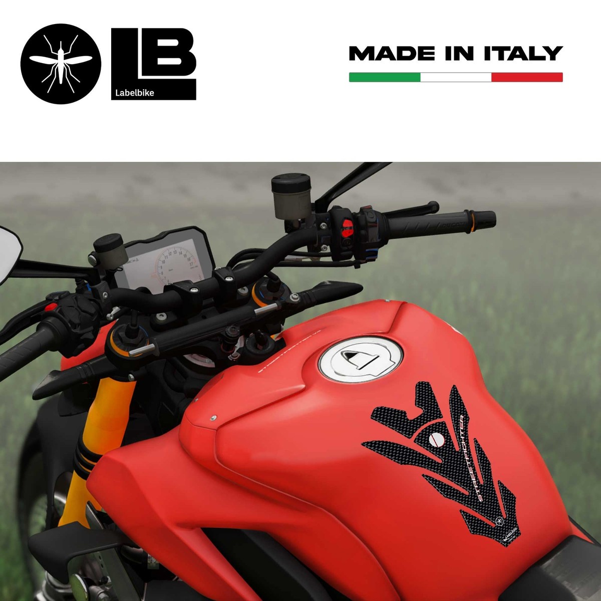 Labelbike Autocollant Résine 3D Protection Réservoir Moto – Compatible Ducati Streetfighter V4 2023 – Protection Anti-rayures, Imperméable, Made In Italy