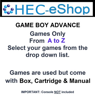 Game Boy Advance Spiele mit OVP - Wählen Sie Ihre Spiele aus der Dropdown-Liste