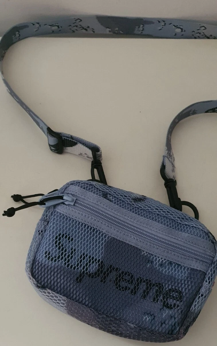 SS20 Supreme small shoulder side bag Cordura mesh blue chocolate chip camo
