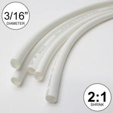 3/16" ID White Heat Shrink Tube 2:1 ratio wrap 6x9"  4 ft inch/feet/to 4.5mm
