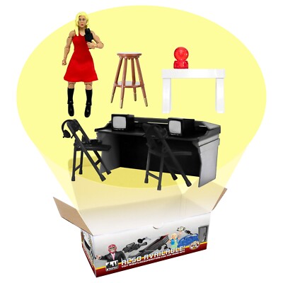 Deluxe Female Announcer & Accessory Kit for WWE & AEW Wrestling Action Figures