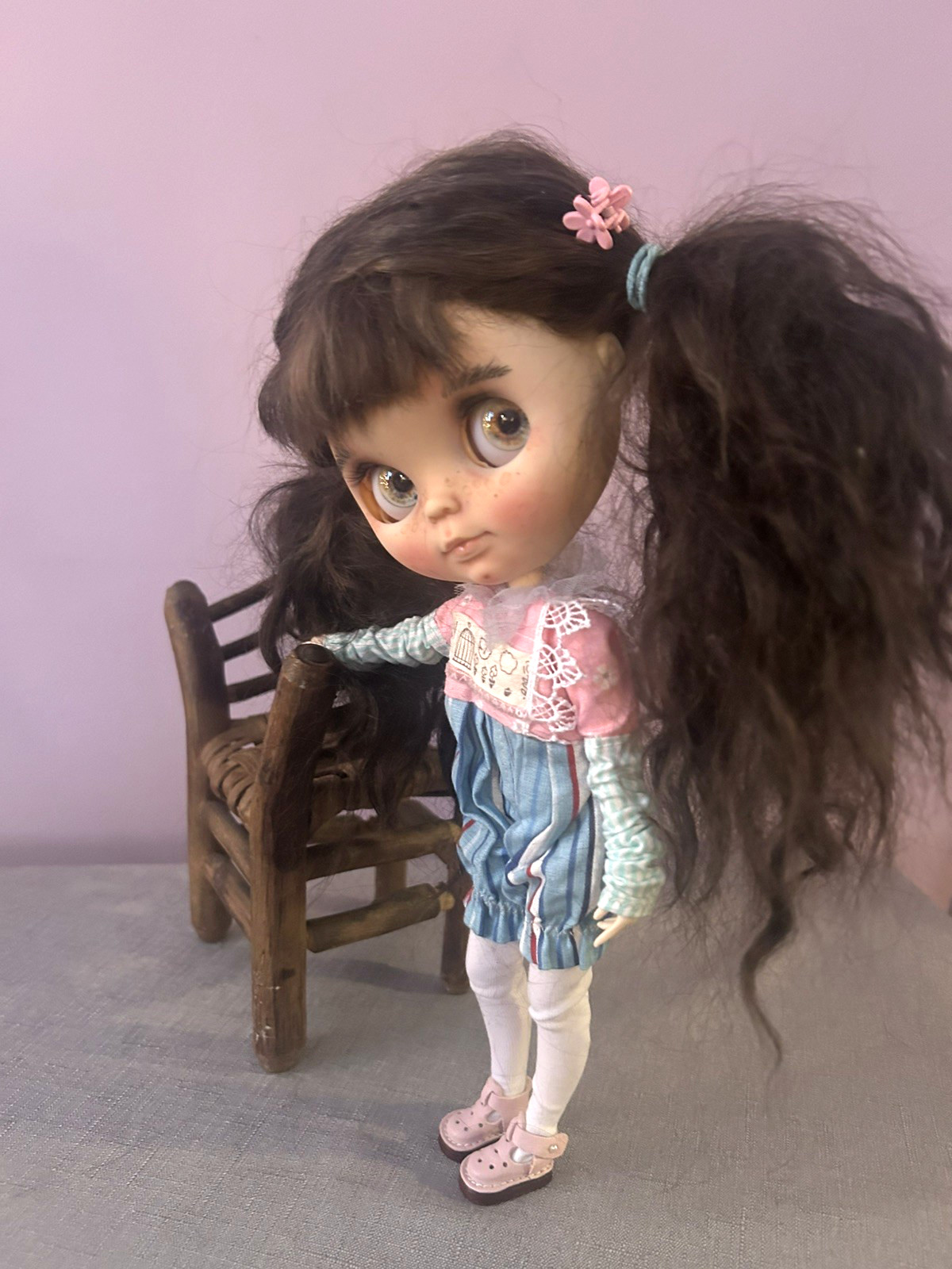 OOAK Artist Katalena Custom Blythe Type Doll 2021 Mohair, Original Outfit READ
