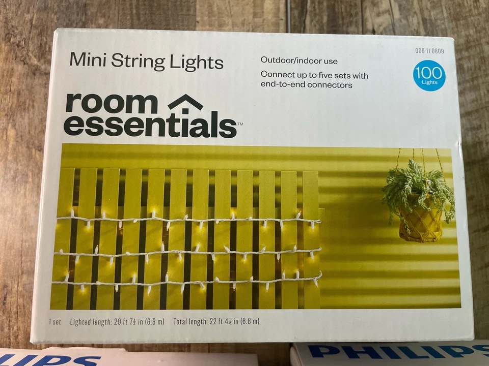 Philips & Room Essentials Mini Cadena Luces Lote de 3 – 200 y 100 Juegos de Bombillas Foto 2 de 4