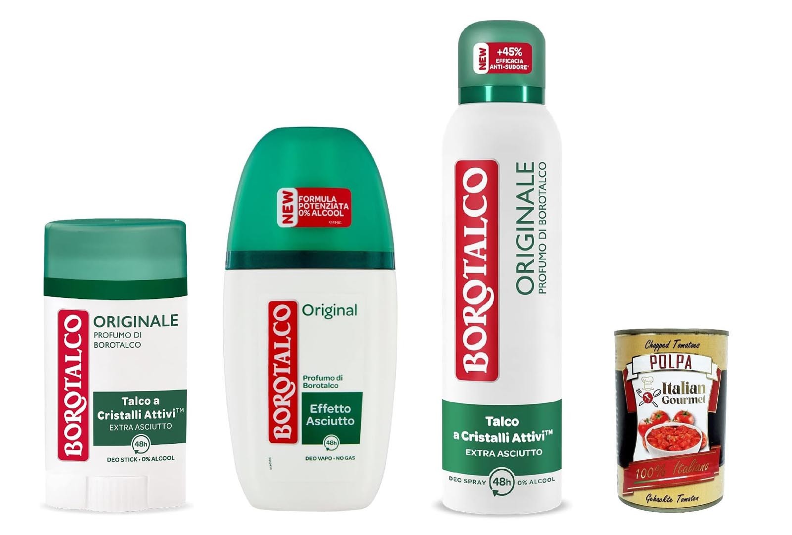 Déodorant en spray et bille Borotalco pack de 3 avec talc naturel 400g