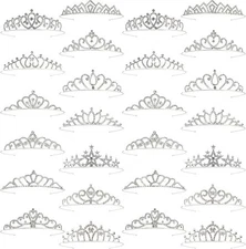 26Pcs Tiaras Crowns Headband for Girls Women Small Silver Princess Tiara Bulk