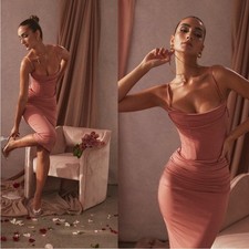 House of CB 'Marciella' Rose Draped Corset Midi Dress NWOT size S