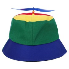 Rainbow Propeller Hat - Detachable Propeller Funny Adults Fisherman Hat -