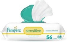 Pampers Baby Wipes Sensitive Perfume Free 1X Pop-Top Pack 56 Count ZU