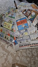 Vintage News Press Comic Strip Umbrella Newspaper