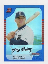 2005 BOWMAN CHROME BASEBALL BLUE REFRACTOR 100/150 MAGGLIO ORDONEZ TIGERS #65